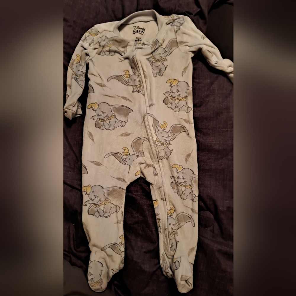 Disney baby, Dumbo, Fleece footed pajamas, unisex 6-9 months
